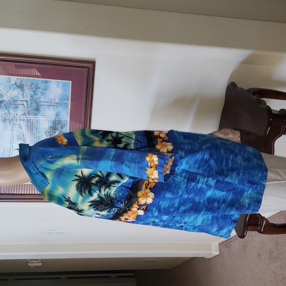 Hawaiin Togs xl unisex Beach scape print button down half sleeve - Picture 4 of 9